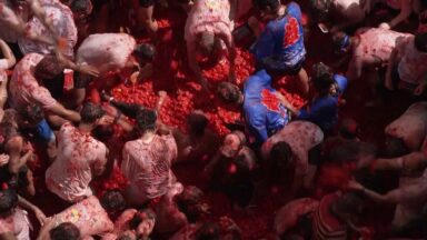 Guerra de tomates na Espanha contrasta com a fome no mundo