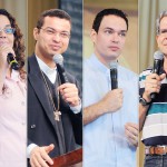 Presenças: Eliana Ribeiro, Padre Delton e padre Adriano Zandoná
