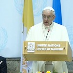 Na ONU em Nairóbi, Papa fala de meio ambiente e problemas sociais