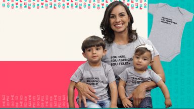 A coleção “Tal mãe, tal filhos” é para mães e filhos se vestirem da mesma forma.