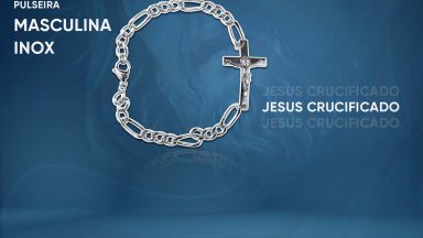 Pulseira Masculina Inox Jesus Crucificado