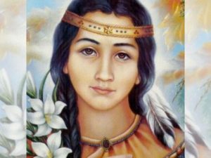 Santa catarina tekakwitha indigena crista na america do norte