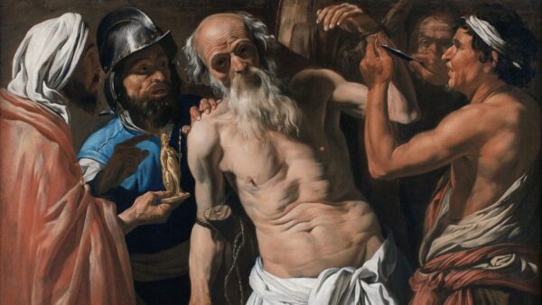Pintura barroca de Matias Stom retratando o martírio de São Bartolomeu, o apóstolo sem fingimento.