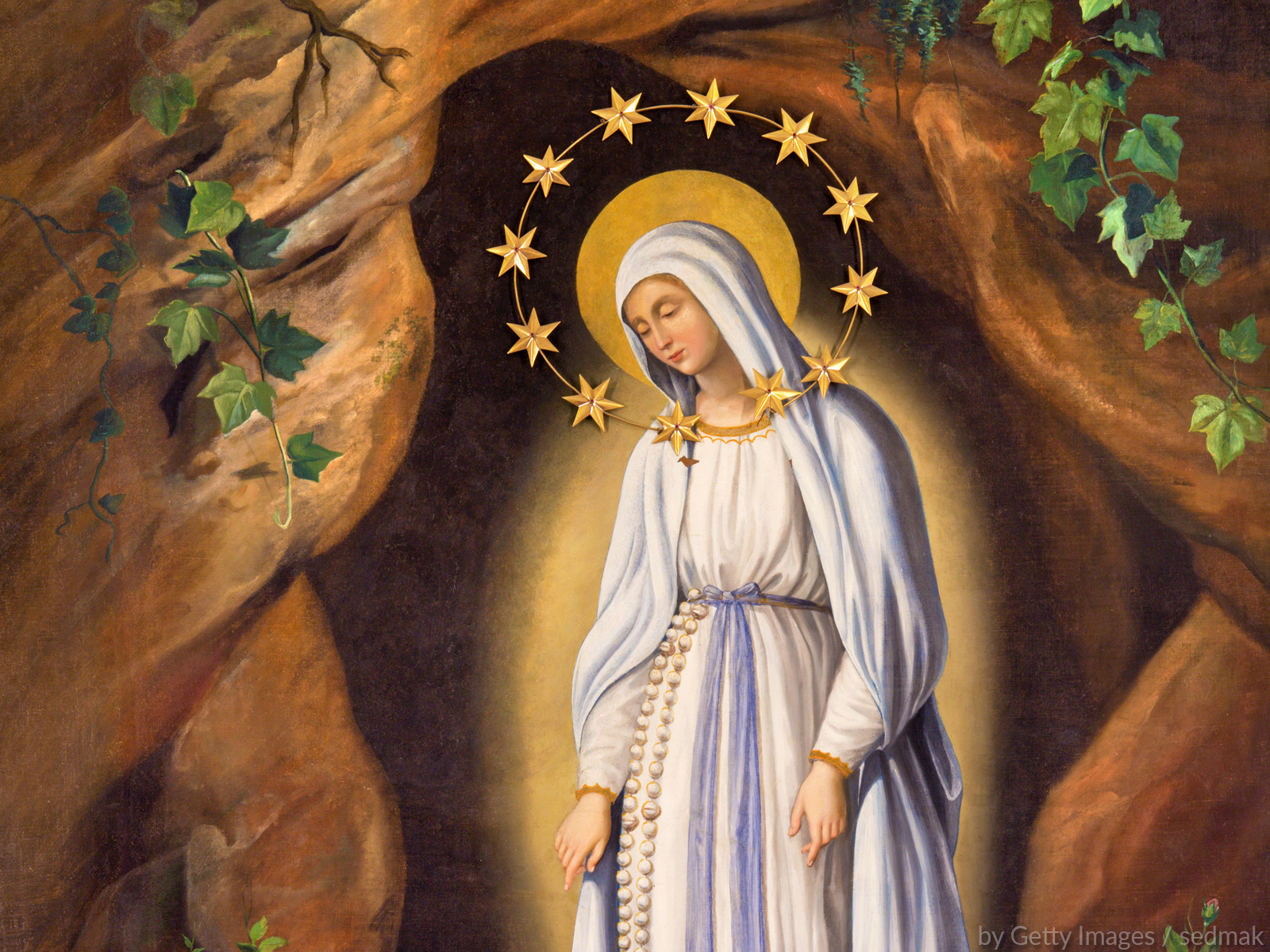 Santa Bernadete, devota da Virgem Maria