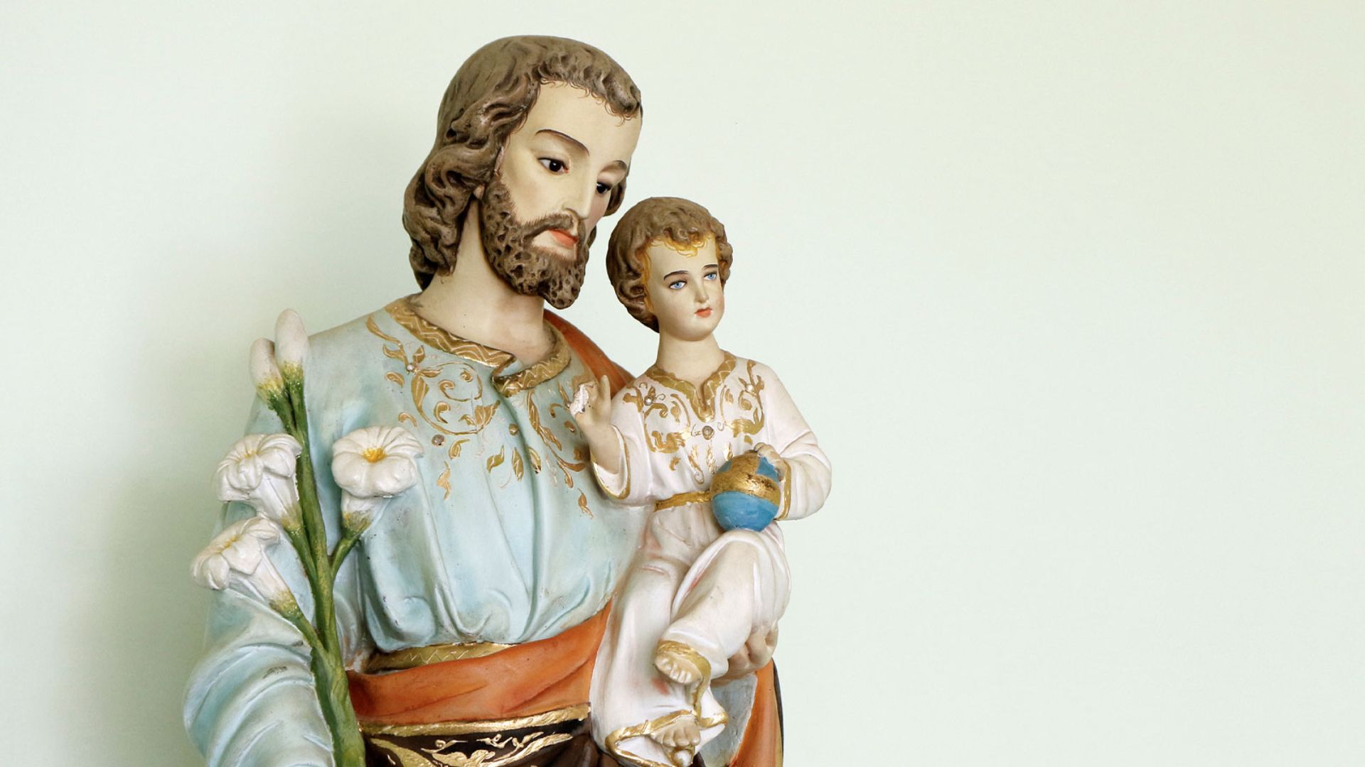 São José com o menino Jesus.