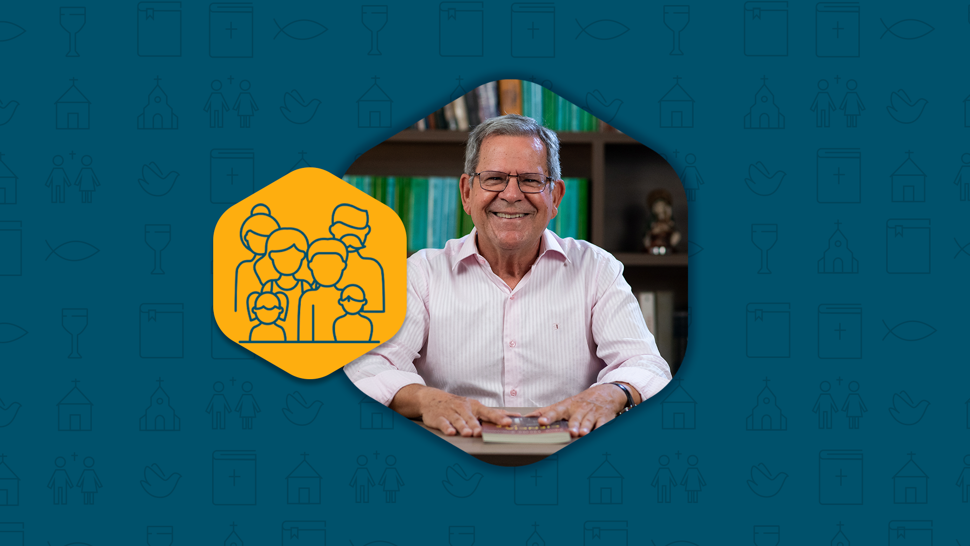 Professor Felipe Aquino e ícone amarelo de família pai mãe avô avó filho e filha, representando o assunto natalidade