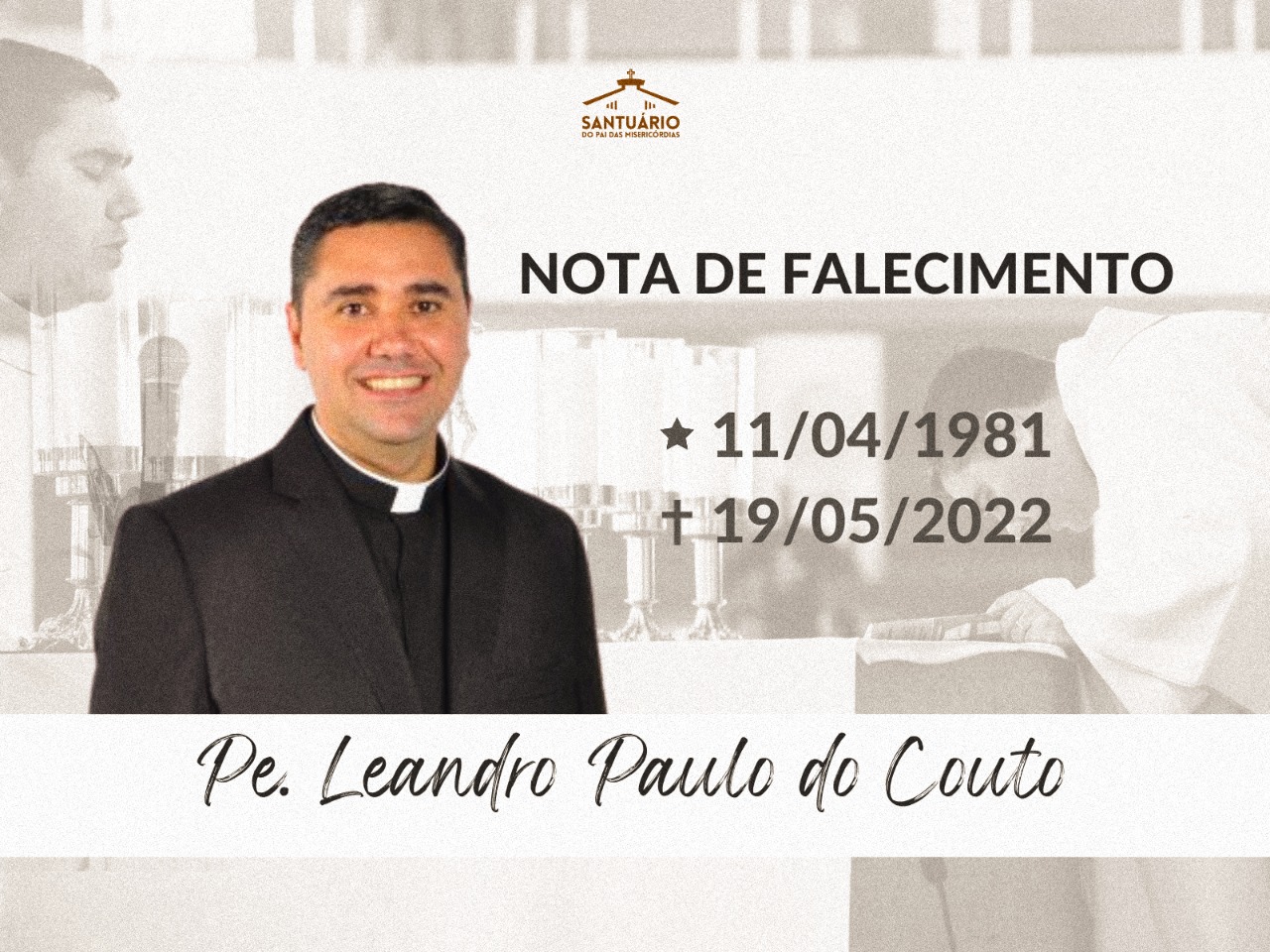 Nota De Falecimento Padre Leandro Couto