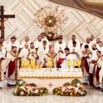 oncelebração: Segue-se a Liturgia Eucarística, onde o ordenado exerce, pela primeira vez, o seu ministério, concelebrando com o Bispo e os outros membros do Presbitério.